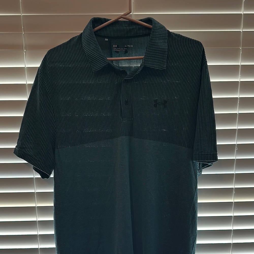 Men's Black Striped Polo Shirt